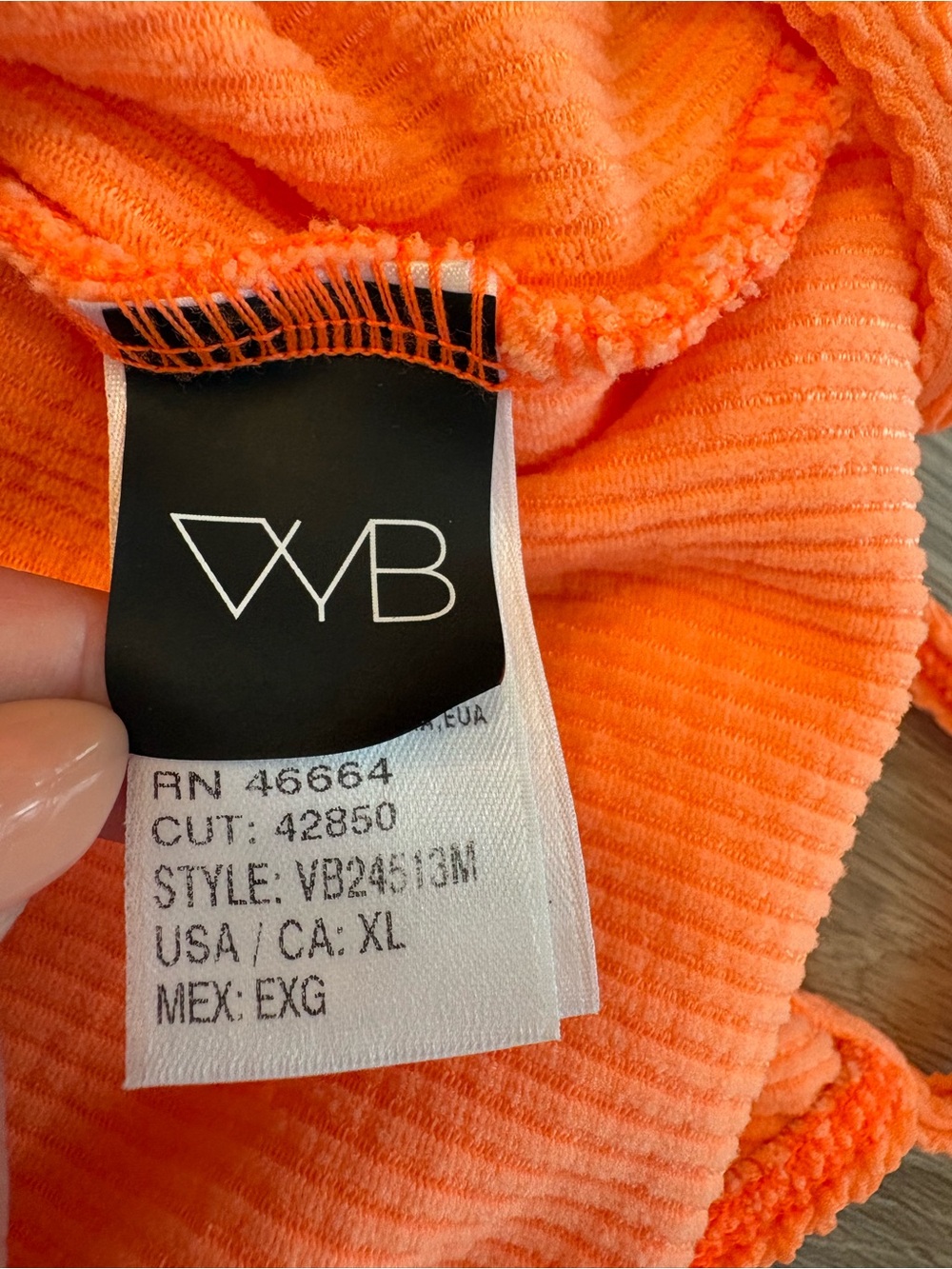 Bright Orange Textured One-Piece Swimsuit - Picture 3 of 3